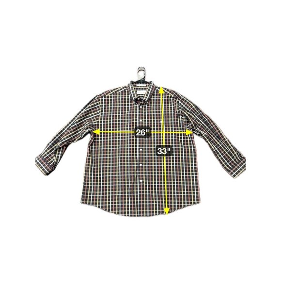 Orvis Plaid Long Sleeve Button Down Shirt Black Multi Sz XXL Classic Office Work - Picture 6 of 9